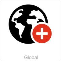 global and navigation icon concept vector