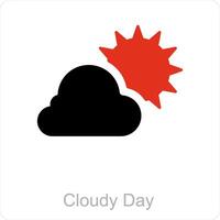 nublado día y clima icono concepto vector