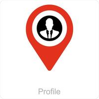 Profile and location icon concept vector