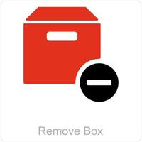 Remove box and box delete icon concept vector