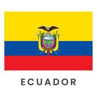 Vector Ecuador flag isolated on white background.