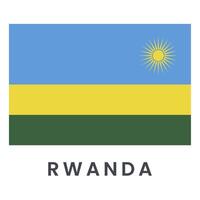 Flag of Rwanda isolated on white background. vector