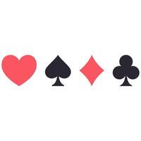 vector ilustración de el cuatro póker jugando tarjetas trajes símbolos aislado en blanco antecedentes.