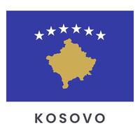 Flag of Kosovo vector illustration isolated on white background.