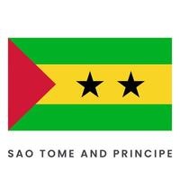 Flag of Sao Tome and Principe isolated on white background. vector