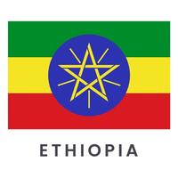 Flag of Ethiopia isolated on white background. vector