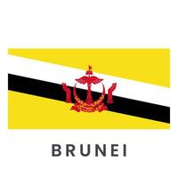 Flag of Brunei isolated on white background. vector