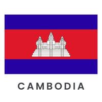 Flag of Cambodia isolated on white background. vector