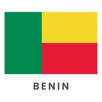 Flag of Benin isolated on white background. vector