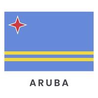 Flag of Aruba isolated on white background. vector