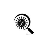 Magnifying glass with bacteria. Icon vector design template in white background.