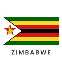 Vector Zimbabwe flag isolated on white background.