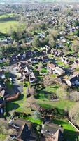 hoch Winkel Aufnahmen von zentral Stevenage Stadt von England Vereinigtes Königreich. feb 23., 2024 video