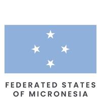 Flag of Federated States of Micronesia isolated on white background. vector