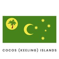 el nacional bandera de cocos derrumbarse islas aislado en blanco antecedentes. vector