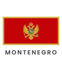 Flag of Montenegro vector illustration isolated on white background.