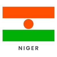 Flag of Niger isolated on white background. vector