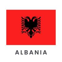 Flag of Albania isolated on white background. vector