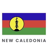 Flag of New Caledonia isolated on white background. vector