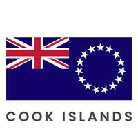 Vector Flag of Cook Islands isolated on white background.