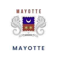 Flag of Mayotte isolated on white background. vector