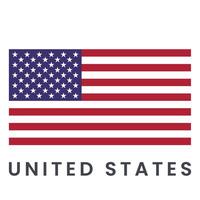 Vector image of United States flag isolated on white background.