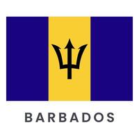 Flag of Barbados isolated on white background. vector