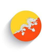 National flag of Bhutan icon vector illustration isolated on white background.