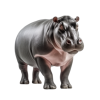 ai généré hippopotame agrafe art png