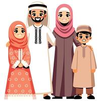 Middle Eastern Family on White vector