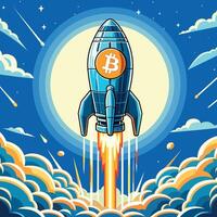 Bitcoin to the Moon vector