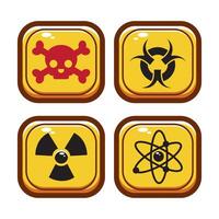 vector design of various symbols, danger, radioactive, atomic, biohazard