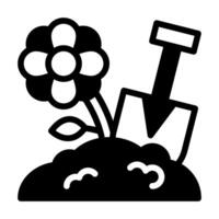 gardening glyph icon vector