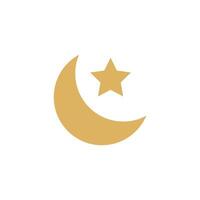 Crescent moon and star illustration vector flat design