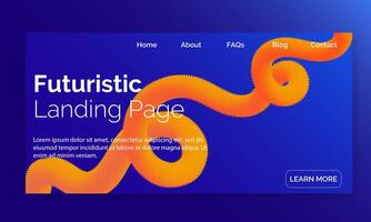 3D flowing blend gradient design for web site, colorful fluid shape isolated on background, futuristic design backdrop, landing page vector