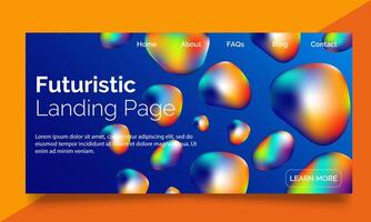 3D flowing blend gradient design for web site,  Fluid shape. Liquid background. Trendy abstract cover. vector