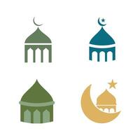 mezquita islámico logo icono ramadhan kareem vector modelo