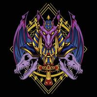 vector ilustración de anubis Dios con prima calidad valores vector