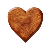 AI generated Wooden heart clip art png