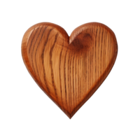 AI generated Wooden heart clip art png