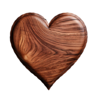 AI generated Wooden heart clip art png