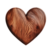 AI generated Wooden heart clip art png