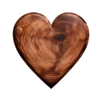 AI generated Wooden heart clip art png