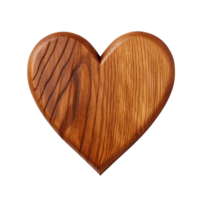 AI generated Wooden heart clip art png