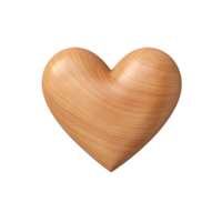 AI generated Wooden heart clip art png