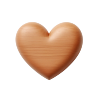 AI generated Wooden heart clip art png