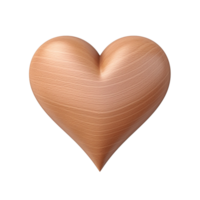 AI generated Wooden heart clip art png