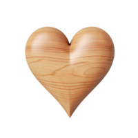 AI generated Wooden heart clip art png