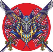 vector ilustración de anubis Dios con prima calidad valores vector