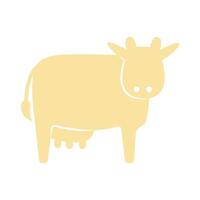 Flat cow icon cartoon illustration vector